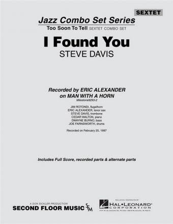 Steve Davis, I Found You Jazz Ensemble Partitur