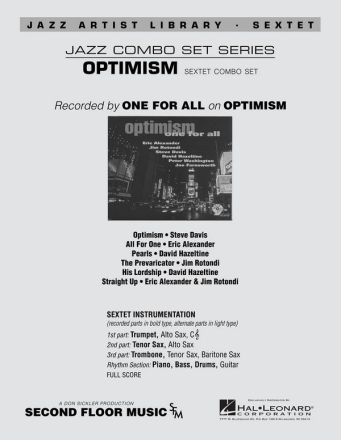 Optimism: 6 Charts Recorded by One For All Jazz Ensemble Partitur + Stimmen