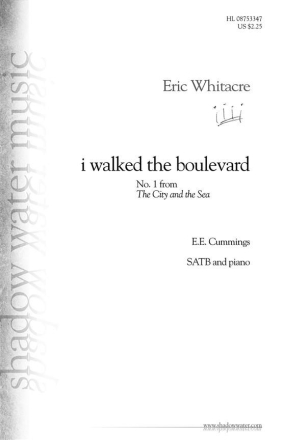 Eric Whitacre, I walked the boulevard SATB Chorpartitur