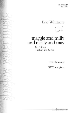 Eric Whitacre, maggie and milly and molly and may SATB Chorpartitur