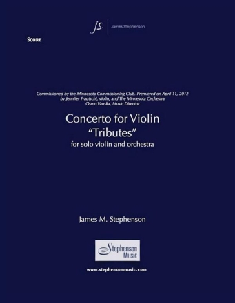 Jim Stephenson, Concerto for Violin (Tributes) Violin and Orchestra Klavierauszug