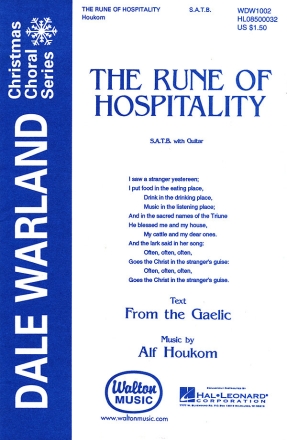Alf Houkom, The Rune Of Hospitality SATB Chorpartitur