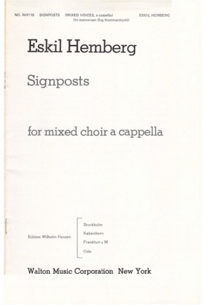 Signposts for mixed choir a cappella score