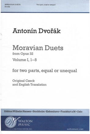 Antonn Dvork, Moravian Duets, Vol. I (Collection) 2-Part Choir Klavierauszug