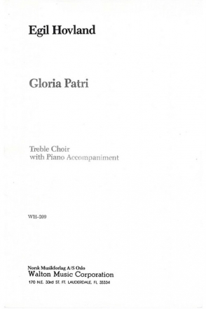 Egil Hovland, Gloria Patri SSA Chorpartitur