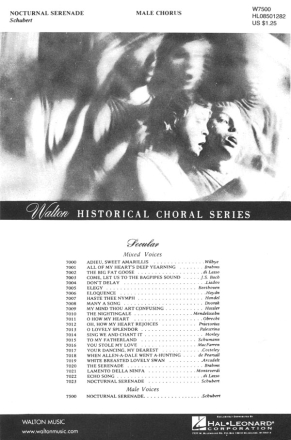 Anton Weiss_Franz Schubert, Nocturnal Serenade TTBB a Cappella Chorpartitur