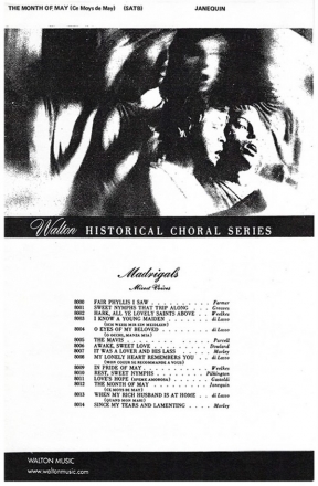 Clment Janequin, The Month of May SATB a Cappella Chorpartitur
