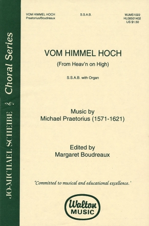 Michael Praetorius, Vom Himmel Hoch SSAB Chorpartitur