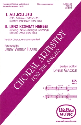 Two European Madrigals SSA a Cappella Chorpartitur