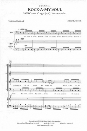 Kurt Knecht, Rock-a-My Soul in the Bosom of Abraham SATB a Cappella Chorpartitur