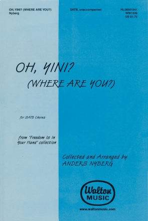 Oh, Yini (Where Are You) SATB a Cappella Chorpartitur