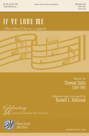 Thomas Tallis, If Ye Love Me 3-Part Choir Chorpartitur