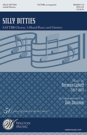 Norman Luboff, Silly Ditties SATTBB with Piano 4 Hands and Clarinet Chorpartitur