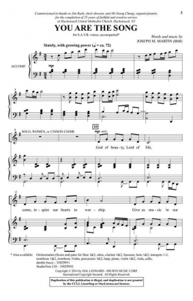Joseph M. Martin, You Are the Song Chor CD