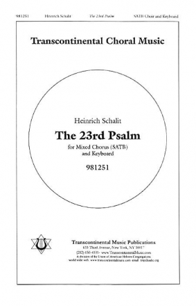Heinrich Schalit, The 23rd Psalm SATB Chorpartitur
