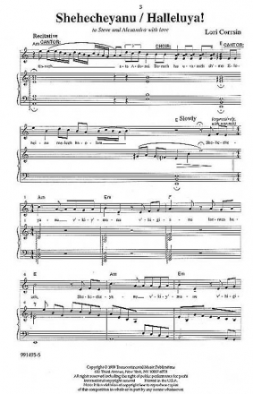Lori Corrsin, Shehecheyanu/Halleluya! SATB Chorpartitur