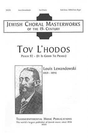 Louis Lewandowski, Tov L'hodos It Is Good to Give Thanks SATB Chorpartitur