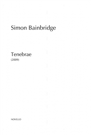 Simon Bainbridge, Tenebrae (Parts) Streichquartett Buch
