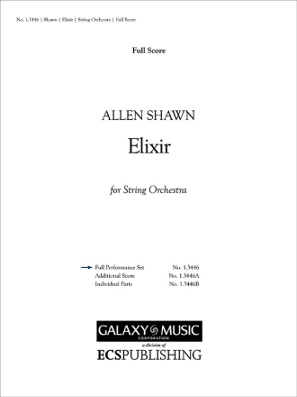 Allen Shawn, Elixir Streichorchester Partitur