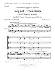 Stephen Chatman, Songs of Remembrance SSATB, Piano and optional Clarinet Stimme