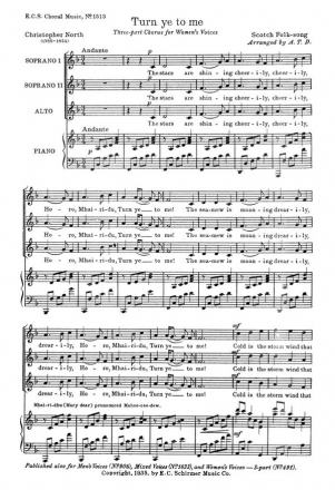 Turn Ye To Me SSA and Piano Stimme