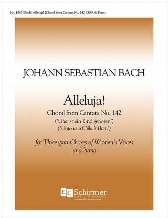 Johann Sebastian Bach, Alleluia SSA , Keyboard [Organ or Piano] Stimme