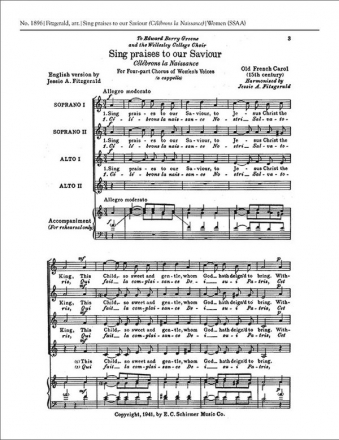 Sing Praises to Our Savior SSAA a Cappella Stimme