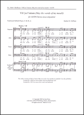 Stanley M. Hoffman, Yih'yu l'ratson SATB a Cappella Stimme