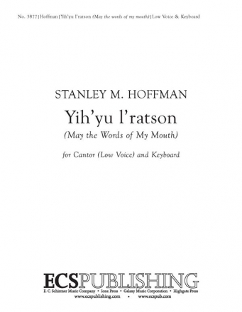 Stanley M. Hoffman, Yih'yu l'ratson Low Voice and Keyboard [Organ or Piano] Buch