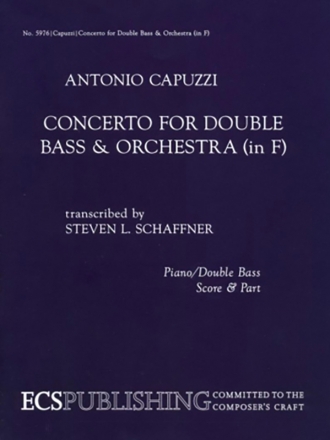 Antonio Capuzzi_Steven L. Schaffner, Concerto for Double Bass and Orch Double Bass and Piano Partitur