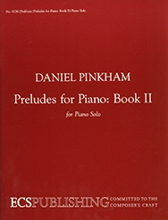 Daniel Pinkham, Preludes for Piano, Book II Klavier Buch