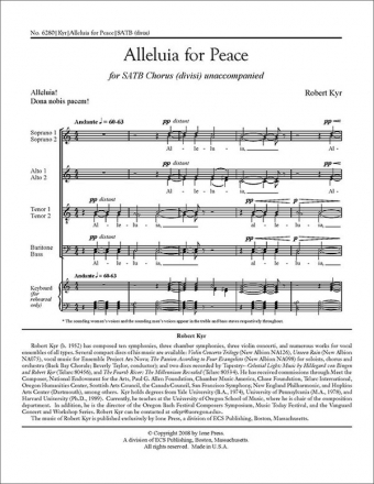 Robert Kyr, Alleluia for Peace SATB divisi a Cappella Stimme