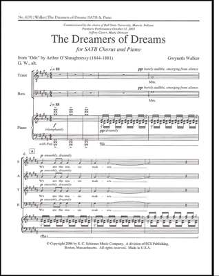 Gwyneth Walker, The Dreamers of Dreams SATB and Piano Stimme