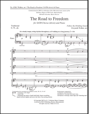 The Road to Freedom SATB and Piano Stimme
