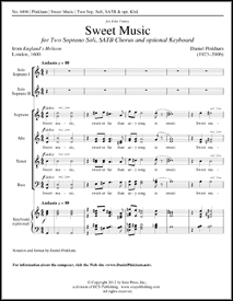 Daniel Pinkham, Sweet Music Two Soprano Soli, SATB, Opt. Piano or Organ Stimme