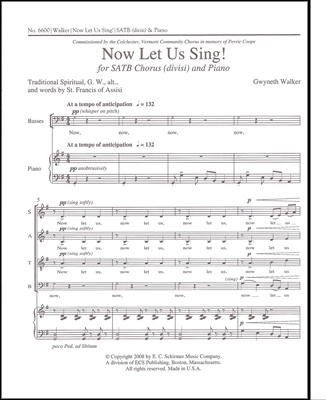 Gwyneth Walker, Now Let Us Sing! SATB Chorus [divisi] and [Piano] or [Brass Quintet, Percussion, Piano] Stimme
