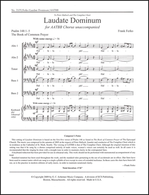 Frank Ferko, Laudate Dominum AATBB Stimme