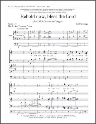 Carlyle Sharpe, Behold Now, Bless the Lord SATB and Organ Stimme