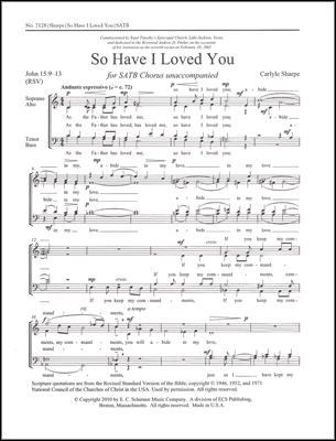 Carlyle Sharpe, So Have I Loved You SATB a Cappella Stimme
