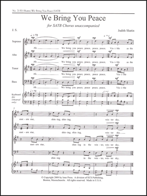 Judith Shatin, We Bring You Peace SATB Stimme