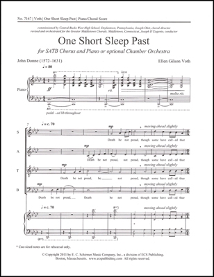 Ellen Gilson Voth, One Short Sleep Past SATB, Piano or Chamber Orchestra Chorpartitur