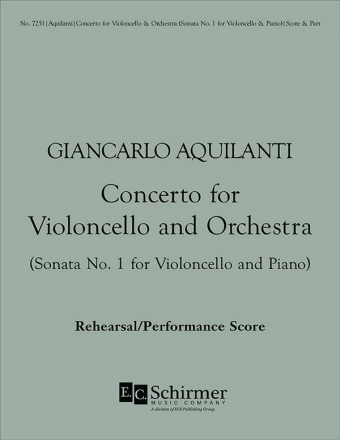 Giancarlo Aquilanti, Concerto for Violoncello and Orchestra Cello and Orchestra Buch + Einzelstimme