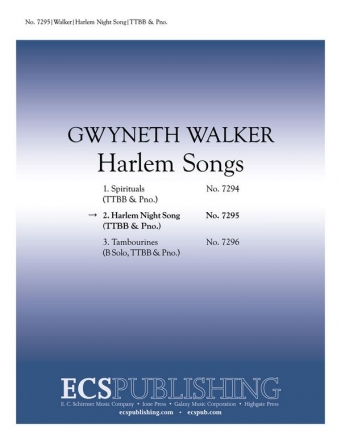 Gwyneth Walker, Harlem Songs: No. 2 Harlem Night Song TTBB and Piano Stimme