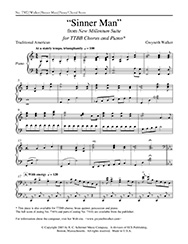 Gwyneth Walker, New Millennium Suite: No. 1 Sinner Man TTBB Chorus, [Piano] or [Brass Quintet, Percussion and Piano] Stimme