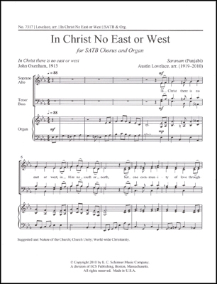 In Christ No East or West SATB and Organ Stimme