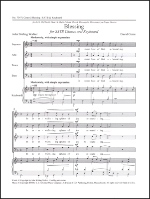 David Conte, Blessing SATB and Keyboard Stimme