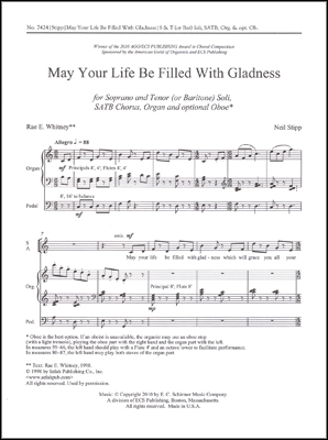 Neil Stipp, May Your Life Be Filled With Gladness S and T [or Baritone] soli, SATB, Organ, opt. Oboe Stimme