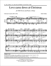 Derek Healey, Love came down at Christmas SSA, Piano or harp Stimme