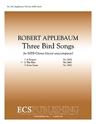 Robert Applebaum, Three Bird Songs: 2. The Hen SATB divisi a Cappella Stimme