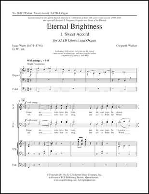 Gwyneth Walker, Eternal Brightness: 1. Sweet Accord SATB and Organ Stimme